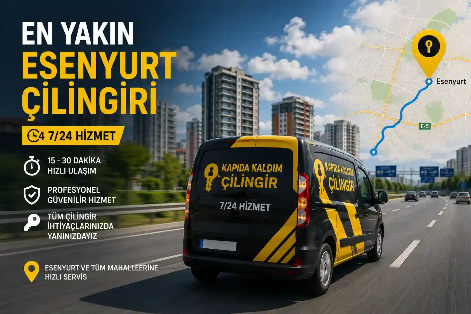 Esenyurt Çilingir 7/24 acil kapı açma ve kilit değiştirme hizmeti