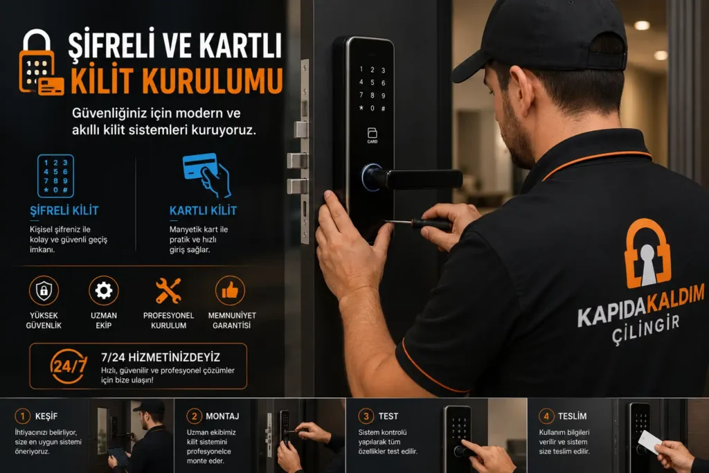 Şifreli ve Kartlı Kapı kilidi